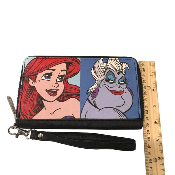 Disney Little Mermaid Buckledown Ladies Zip Wallet Wristlet Ariel Ursula - Picture 3 of 7